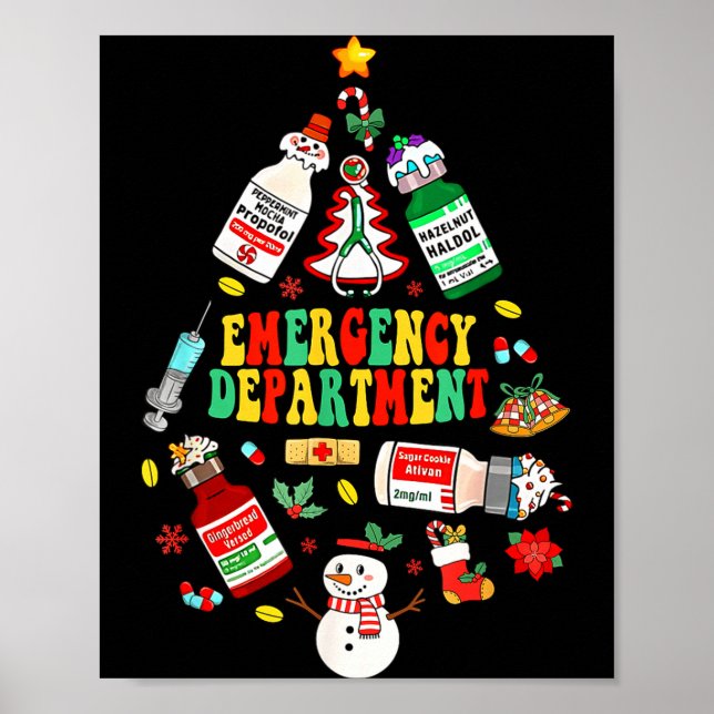 Poster Christmas Emergency Room Er Rn Nurse Department He (Frente)