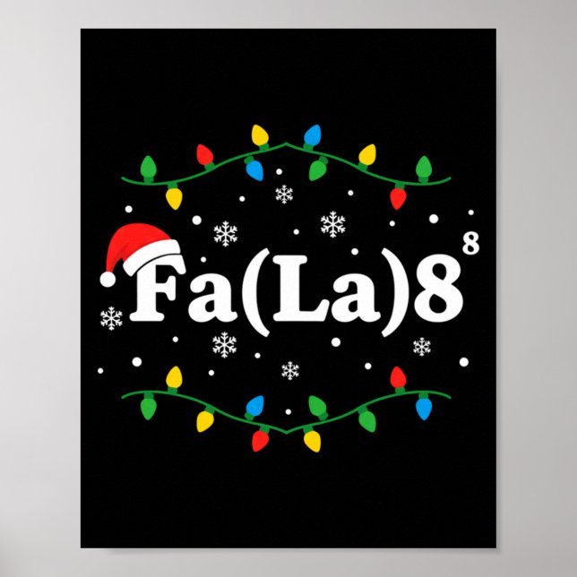 Poster Christmas Fa(la) 8 Funny Caroling Lights Santa Hat (Frente)