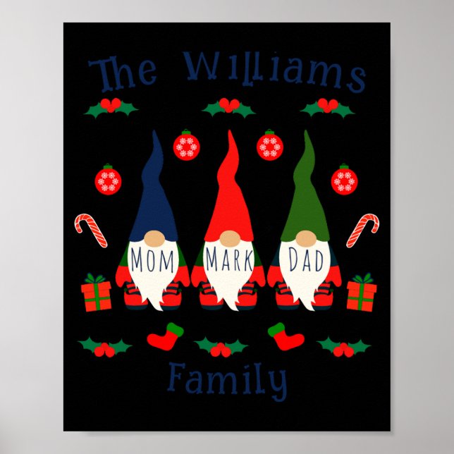 Poster Christmas Family Gnomes Cute And Funny T Shirt  (Frente)