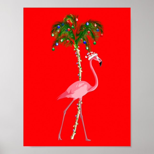Pôster Christmas Flamingo (Frente)