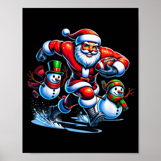 Poster Christmas Football Santa Playing Football  (Frente)