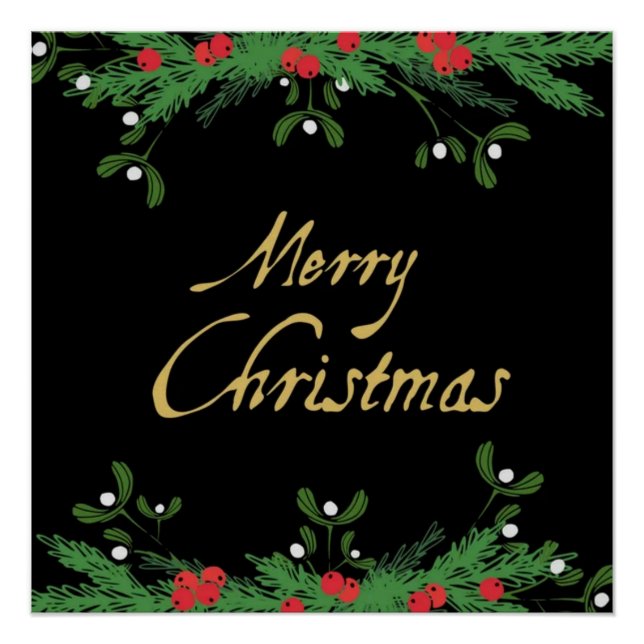 Pôster Christmas Frame Template Greeting Card  (Frente)