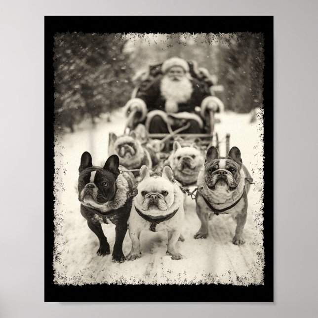 Poster Christmas French Bulldog  (Frente)