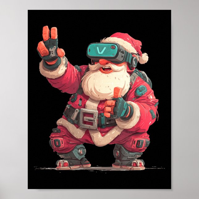 Poster Christmas Gamer Look With This Cool Vr Santa Claus (Frente)