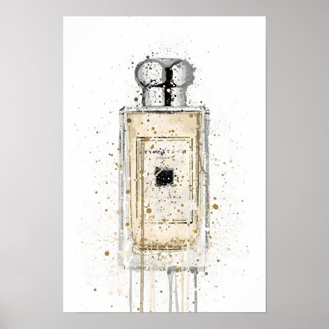 Poster Christmas Gift Fragrance Bottle 'Pale Gold' (Frente)