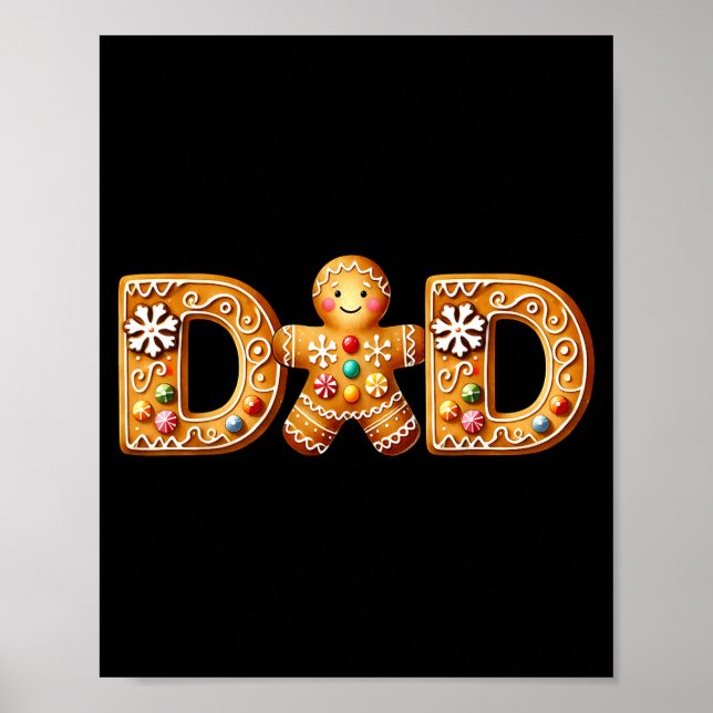 Poster Christmas Gingerbread Matching Family Party Xmas P (Frente)