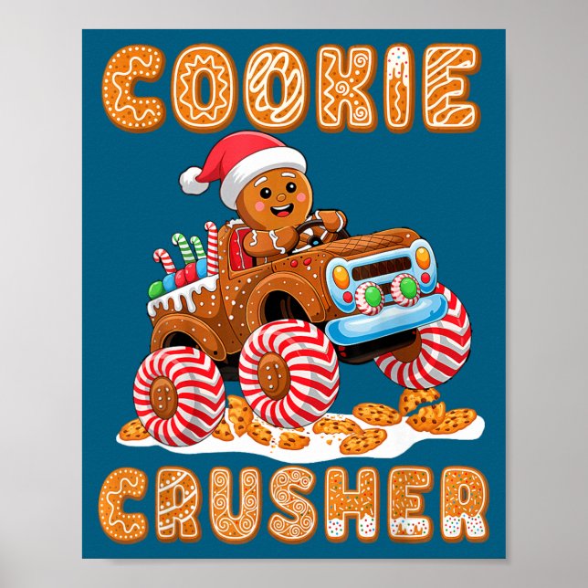 Poster Christmas Gingerbread Pajamas Cookie Crusher Monst (Frente)