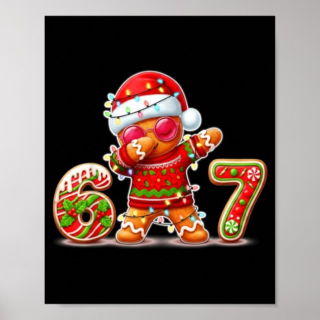 Poster Christmas Gingerbread Six Seven 67 Ice Cream Drip  (Frente)
