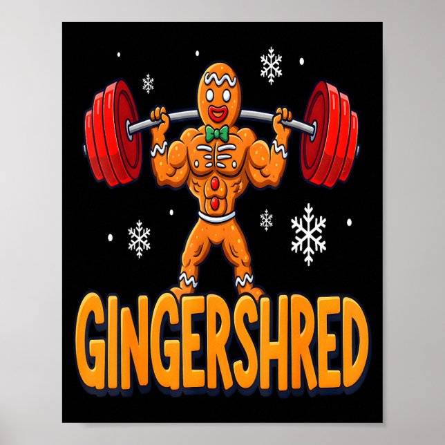 Poster Christmas Gingershred Gym Bodybuilding Funny Ginge (Frente)