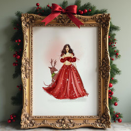 Poster Christmas girl artwork 