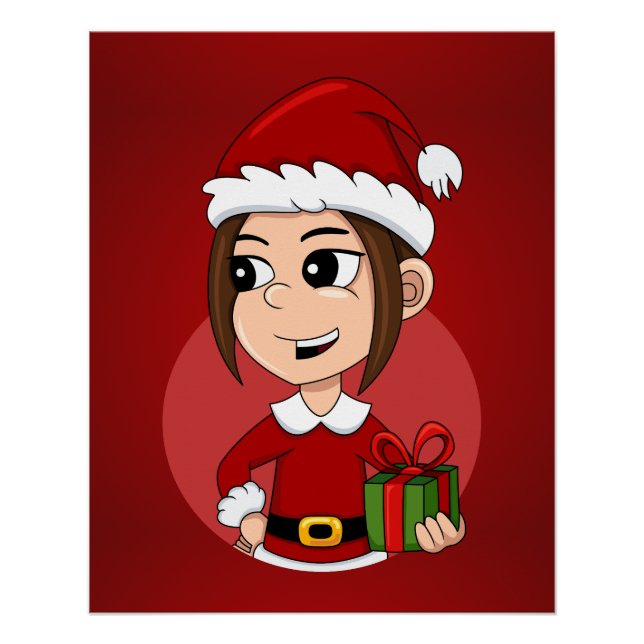 Pôster Christmas girl cartoon poster (Frente)