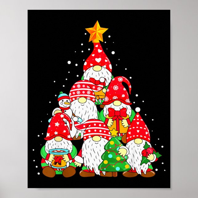Poster Christmas Gnome Shirt For Family Pajamas Gnome Xma (Frente)