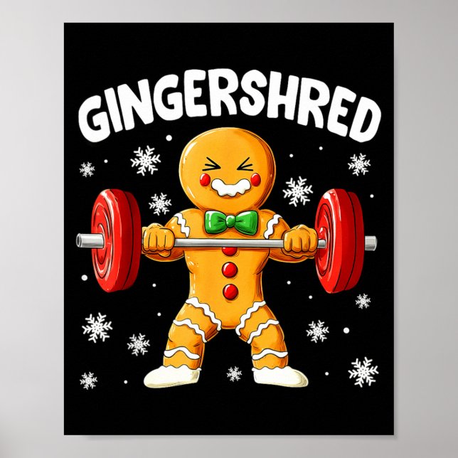 Poster Christmas Gym Gingerbread Gingershred Xmas Workout (Frente)