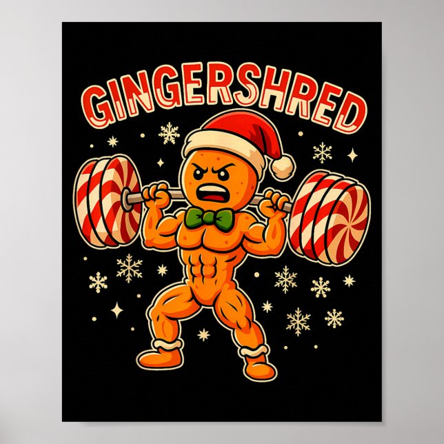 Poster Christmas Gym Gingerbread Gingershred Xmas Workout (Frente)