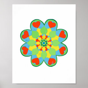 Poster Christmas Heart Mandala