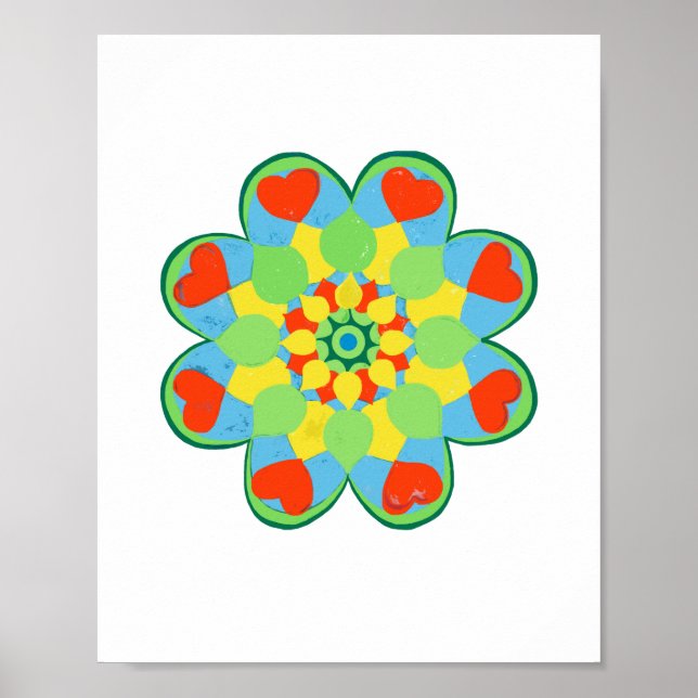 Poster Christmas Heart Mandala (Frente)