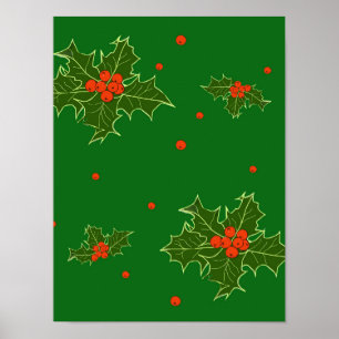 Poster Christmas Holly  