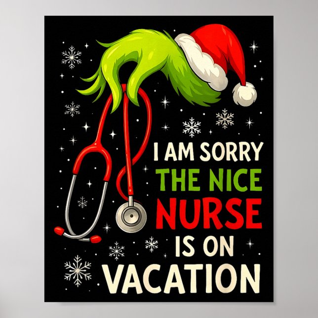 Poster Christmas I Am Sorry The Niche Nurse Funny Santa H (Frente)