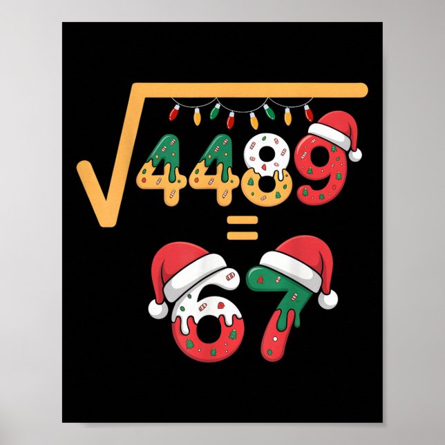 Poster Christmas Ice Cream Drip Meme Slang Square Root 44 (Frente)