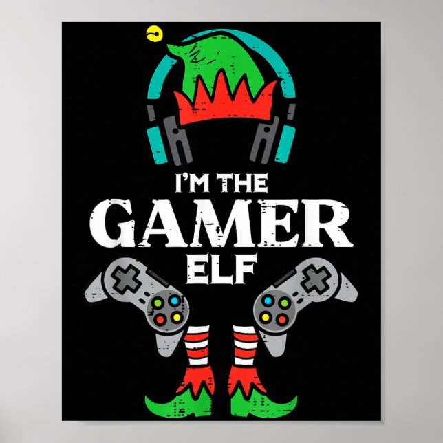 Poster Christmas Im Gamer Elf Cute Xmas Gaming Boys Kids  (Frente)