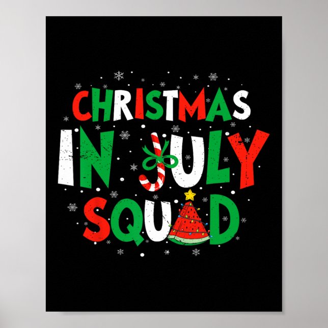 Poster Christmas In July Squad Funny Summer Vacation Men  (Frente)