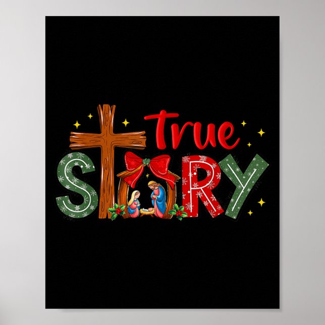 Poster Christmas Jesus Cross Religious Christian Xmas Tru (Frente)