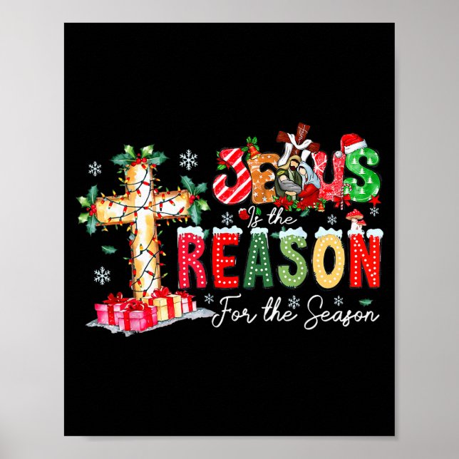 Poster Christmas Jesus Reason Season Xmas Christian Men W (Frente)