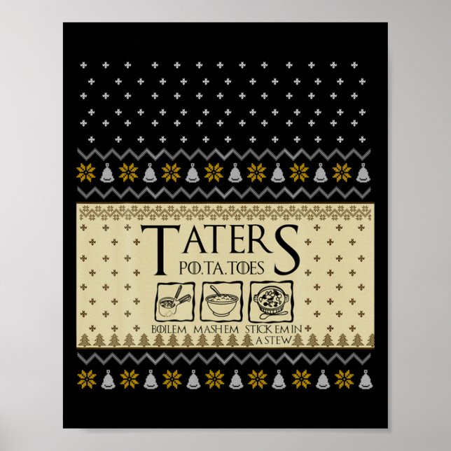 Poster Christmas L O T R Taters Tatoes Boilem Mashem Ug  (Frente)