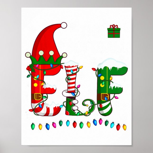 Poster Christmas Light Family Matching Pajamas Softball E (Frente)