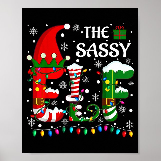 Poster Christmas Light Family Matching Pajamas Sy Elf Xma (Frente)