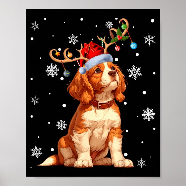 Poster Christmas Lights Cavalier King Charles Spaniel Xma (Frente)