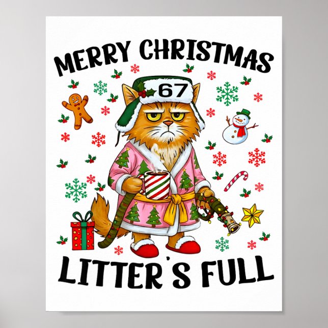 Poster Christmas Litter’s Full 67 Xmas Funny Kitty Gift C (Frente)