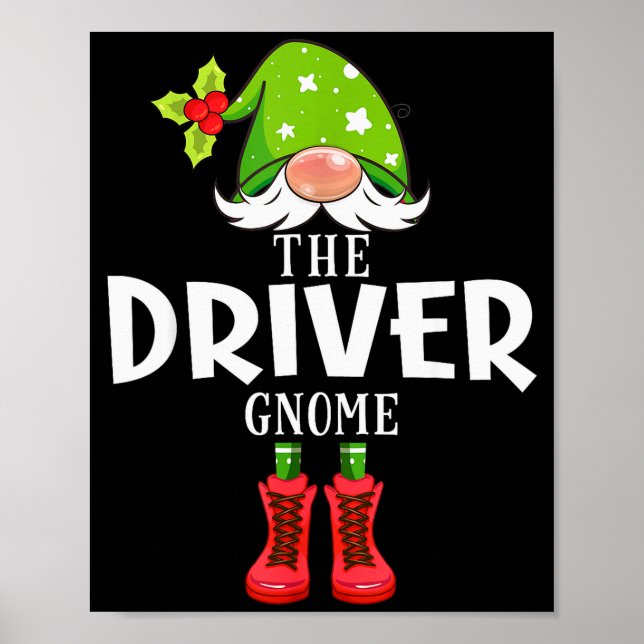 Poster Christmas Matching Family The Driver Gnome  (Frente)