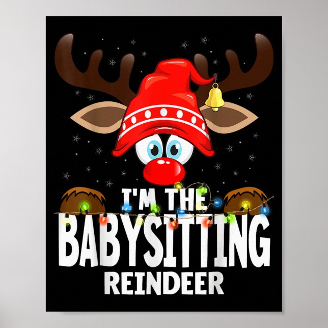 Poster Christmas Matching I'm The Babysitting Reindeer  (Frente)
