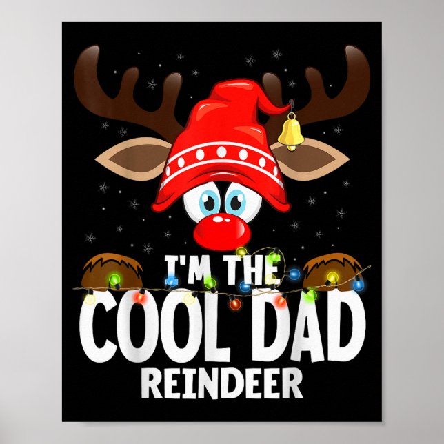 Poster Christmas Matching I'm The Cool Dad Reindeer  (Frente)
