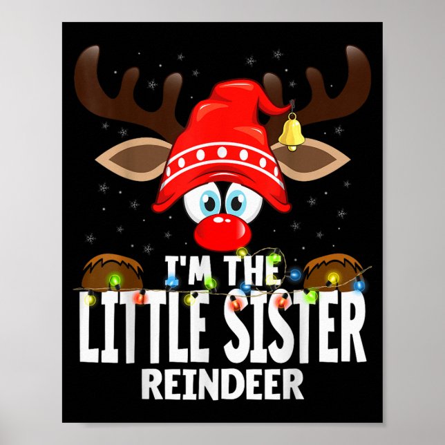 Poster Christmas Matching I'm The Little Sister Reindeer  (Frente)
