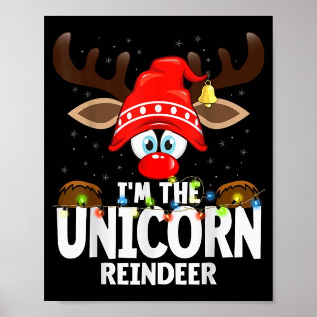Poster Christmas Matching I'm The Unicorn Reindeer  (Frente)