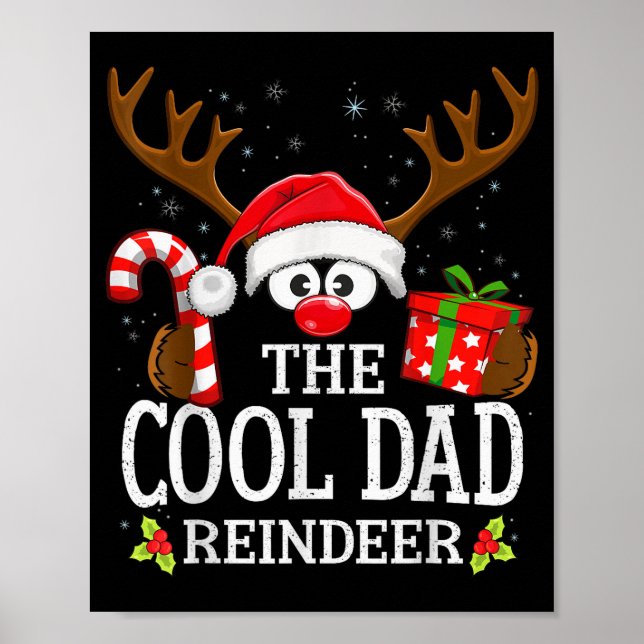 Poster Christmas Matching The Cool Dad Reindeer Family  (Frente)