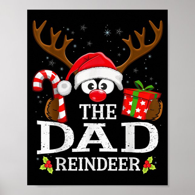 Poster Christmas Matching The Dad Reindeer Family  (Frente)