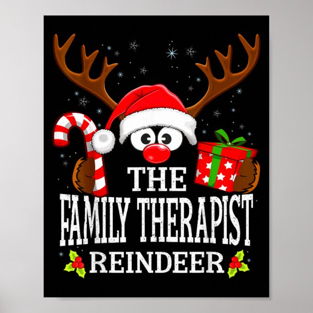 Poster Christmas Matching The Family Therast Reindeer Fam (Frente)