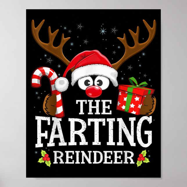 Poster Christmas Matching The Farting Reindeer Family  (Frente)