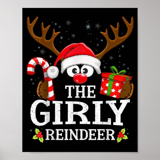 Poster Christmas Matching The Girly Reindeer Family  (Frente)