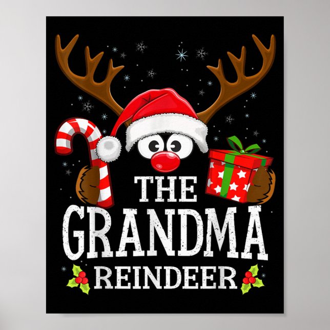 Poster Christmas Matching The Grandma Reindeer Family  (Frente)