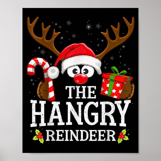 Poster Christmas Matching The Hangry Reindeer Family  (Frente)