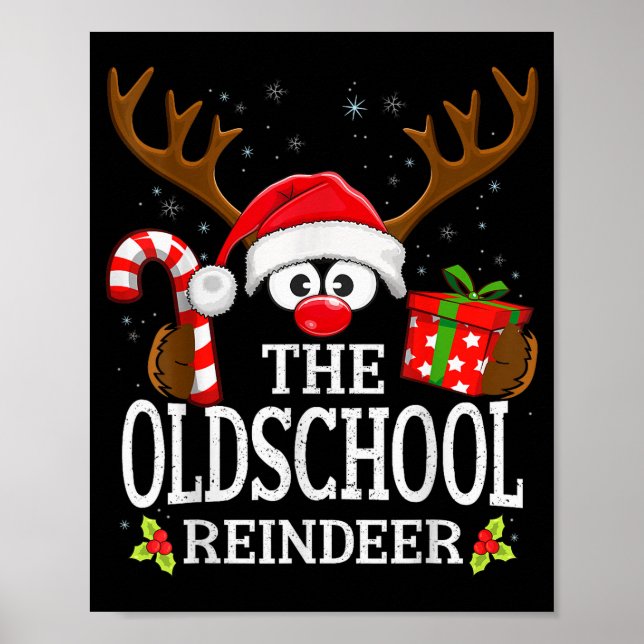 Poster Christmas Matching The Oldschool Reindeer Family  (Frente)