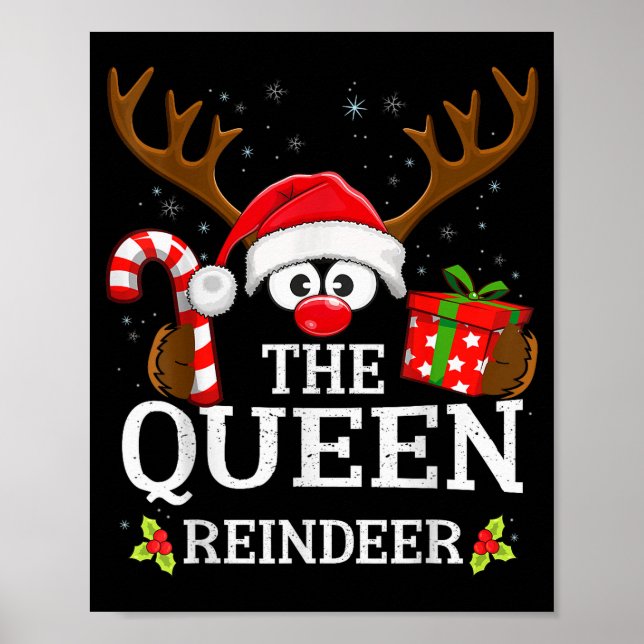 Poster Christmas Matching The Queen Reindeer Family  (Frente)