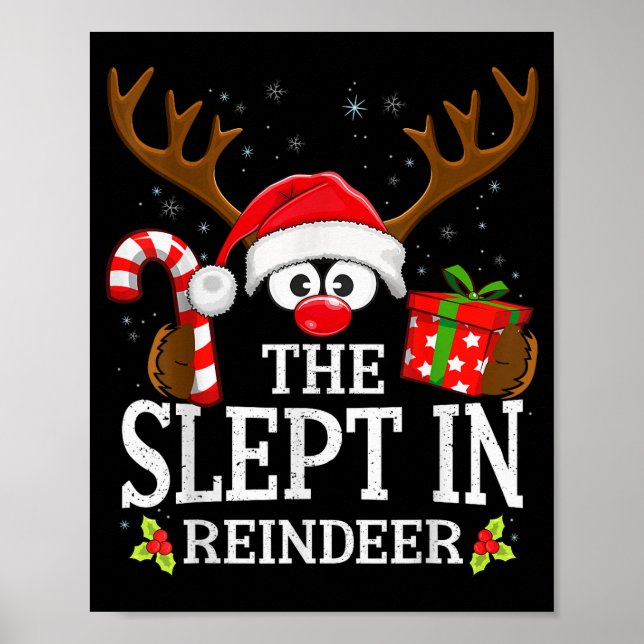Poster Christmas Matching The Slept In Reindeer Family  (Frente)