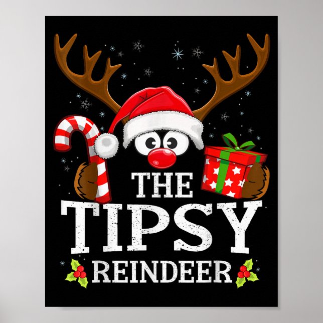 Poster Christmas Matching The Tipsy Reindeer Family  (Frente)