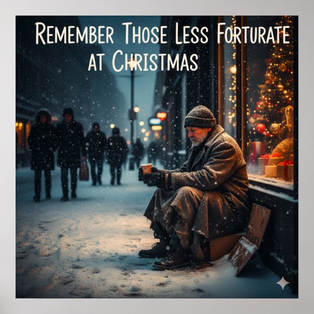 POSTER CHRISTMAS MEANING PICTURE REMEMBER THE POOR (Frente)