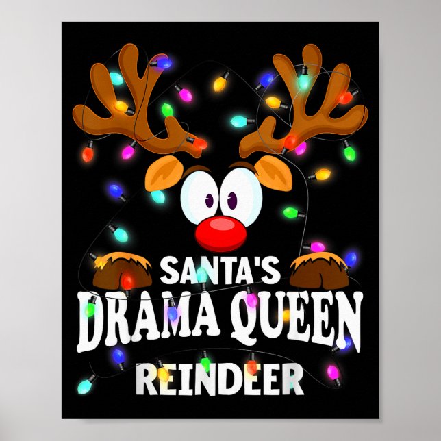 Poster Christmas Men Women Santa's Drama Queen Reindeer  (Frente)